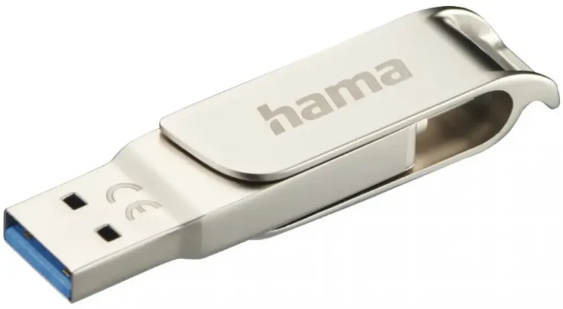 Pendrive Hama C-Rotate Pro, 64GB, USB 3.0, srebrny