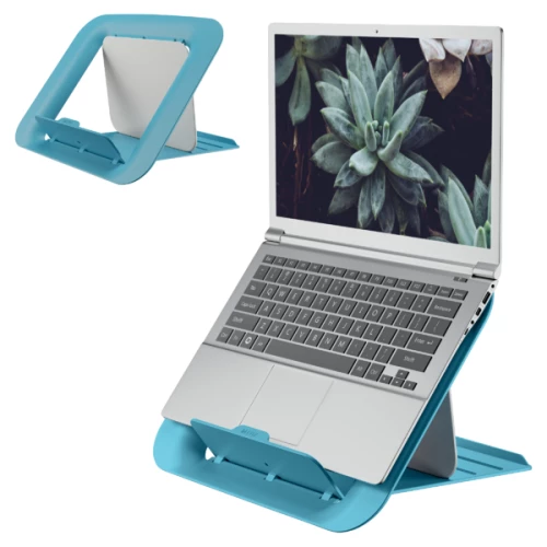 niebieska podstawka z laptopem