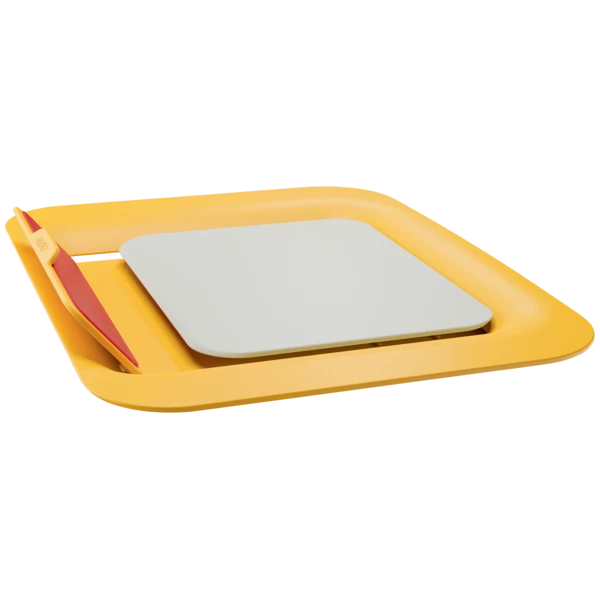 złożona żółta podstawka pod laptopa