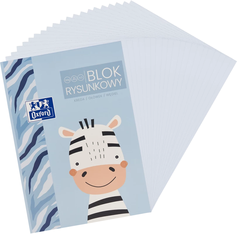 Blok rysunkowy Oxford Kids, A3, 20 kartek, biały
