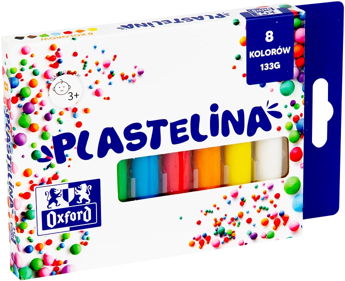 Plastelina Oxford mix kolorów, 8 kolorów, 133g