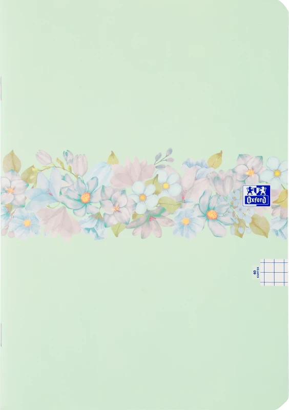 Zeszyt w kratkę Oxford Flowers, A4, miękka oprawa, 60 kartek, mix wzorów