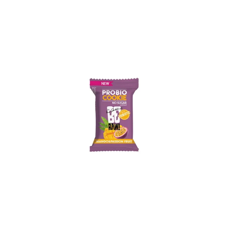 Ciastko probiotyczne BeRAW Probio Probio Cookie, mango i marakuja, bez cukru, 18g