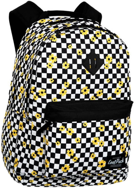 Plecak szkolny CoolPack Scout Chess Flow, dwukomorowy, 27l, 45.5x32.5x18cm, biało-czarny