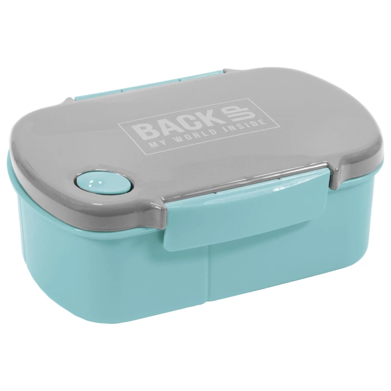 Lunchbox BackUP 5, bez BPA, 3 komory, 17x11x7cm, szaro-seledynowy
