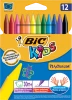 Kredki świecowe BIC Kids Plastidecor, 12 sztuk, mix kolorów