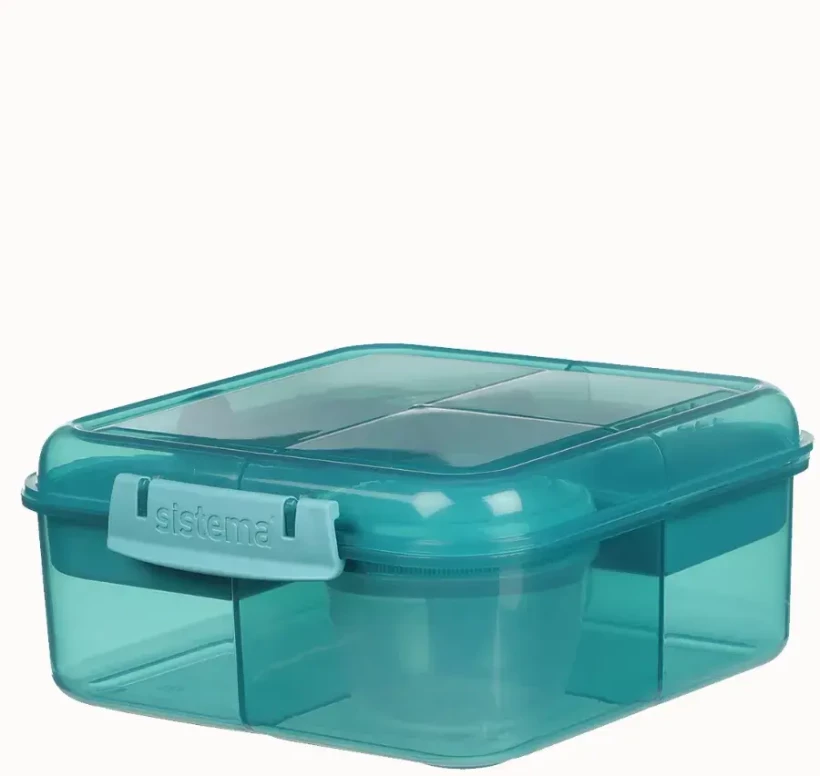 Lunchbox Sistema Bento Cube To Go, 1.25l, z pojemnikiem na jogurt 150ml, mix kolorów