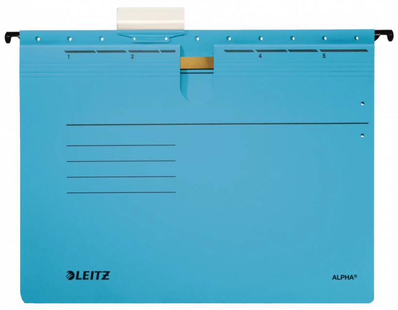 Solidny i praktyczny skoroszyt zawieszany Leitz Alpha niebieski