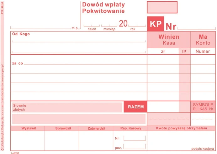 druk KP typ 401-5 80 kartek