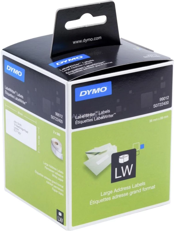 Praktyczne i niezawodne etykiety adresowe Dymo 99012 (36 x 89 mm, 2 x 260 etykiet)