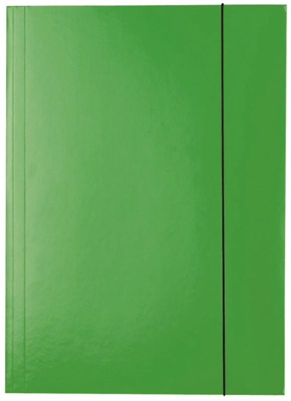 Zielona teczka kartonowa z gumką lakierowana Esselte