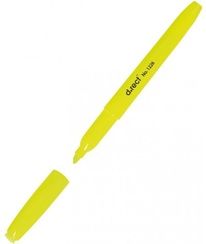 Żółty zakreślacz ze ściętą końcówką