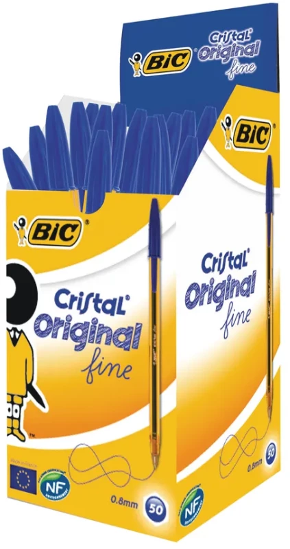 Długopis jednorazowy Bic Cristal Fine (0.8 mm, 50 sztuk, niebieski)