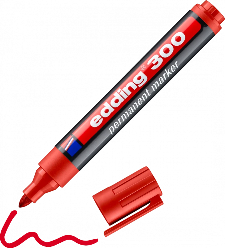 czerwony marker edding 300