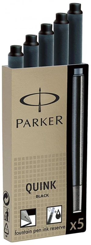 Parker QUINK długie (5 sztuk, czarny)