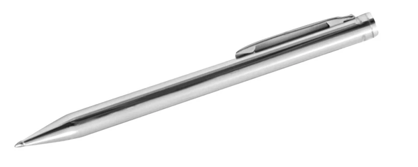 Długopis metalowy, jednoczęściowy, wykrywalny przez X-RAY (z klipsem, srebrny)