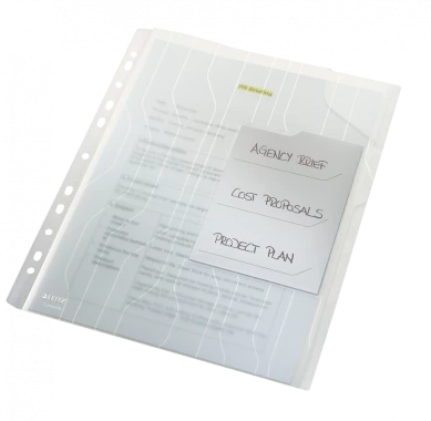 Folder groszkowy Leitz CombiFile, z 3 przekładkami, A4, do 60 kartek, 200µm, 3 sztuki, transparentny
