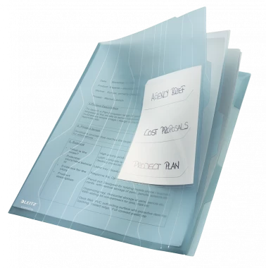 Folder groszkowy Leitz CombiFile, z 3 przekładkami, A4, do 60 kartek, 200µm, 3 sztuki, niebieski