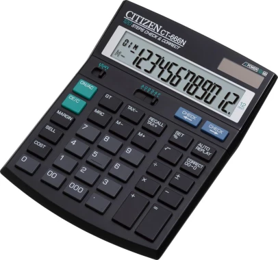 Kalkulator biurowy Citizen CT-666, 12 cyfr, czarny