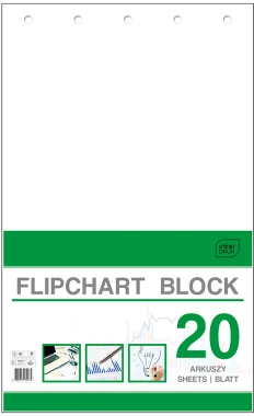 Blok do flipchartów Interdruk, 100X64cm, gładki, 20 kart