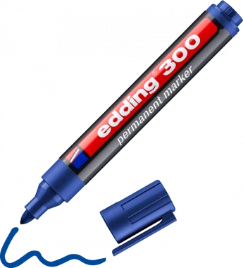 Marker permanentny edding 300, okrągła, 1.5-3mm, niebieski