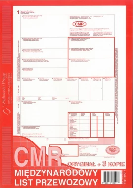 Druk akcydensowy CMR Międzynarodowy list przewozowy MiP 800-3N, A4, numerowany, 5 kopii, 84k