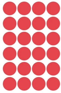 Etykiety Avery Zweckform, okrągłe, średnica 18mm, 96 sztuk, czerwony