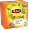 Herbata czarna aromatyzowana w piramidkach Lipton, cytryna, 20 sztuk x 1.2g