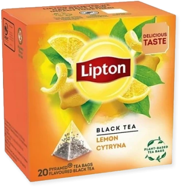 Herbata czarna aromatyzowana w piramidkach Lipton, cytryna, 20 sztuk x 1.2g