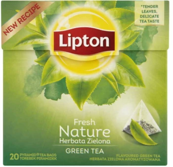 Herbata zielona w piramidkach Lipton Green Tea Nature, 20 sztuk x 1.5g