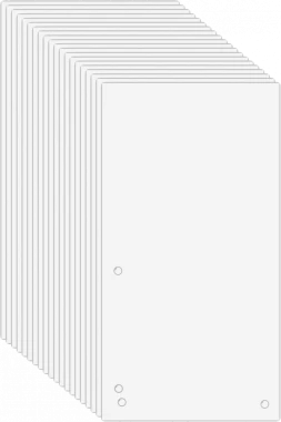 Przekładki kartonowe wąskie Donau, 1/3 A4, 100 kart, biały