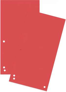 Przekładki kartonowe wąskie Donau, 1/3 A4, 100 kart, czerwony