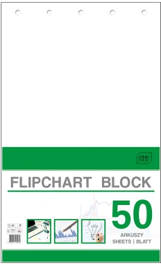 Blok do flipchartów Interdruk, 100x64cm, gładki, 50 kart