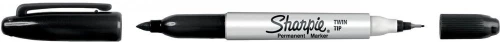 Marker permanentny Sharpie Twin Tip, okrągła, 1/0.5 mm, czarny