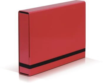 Teczka kartonowa z gumką VauPe Box Caribic, A4, 50mm, czerwony