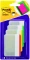 Zakładki samoprzylepne Post-it proste, indeksujące, silne, folia, transparentne, 50.8x38.1mm, 4x6 sztuk, mix kolorów