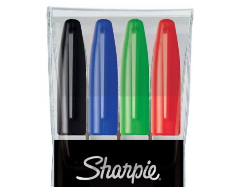 Marker permanentny Sharpie, Fine, okrągła, 1mm, 4 sztuki, mix kolorów