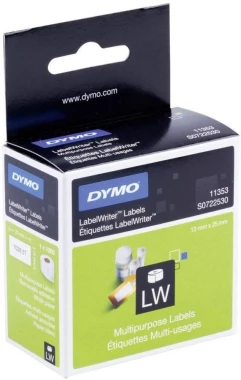 Etykiety do drukarek Dymo LabelWriter 11353, 13x25mm, 1000 etykiet, biały