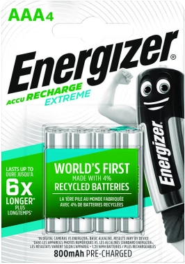 Akumulator Energizer Extreme, AAA, 1.2V, 800mAh, 4 sztuki