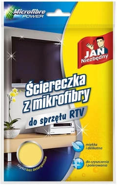 Ściereczka do sprzętu RTV Jan Niezbędny, mikrofibra, 40x40cm, 1 sztuka, żółty