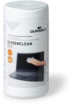 Chusteczki do czyszczenia monitorów Durable Screenclean Box, tuba, 100 sztuk