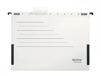 Teczka zawieszkowa kartonowa Leitz Alpha Active, A4, z rozciągliwymi bokami, 225g/m2 biały