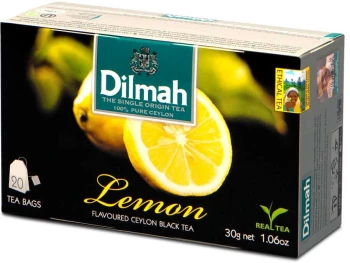Herbata czarna aromatyzowana w torebkach Dilmah, cytryna, 20 sztuk x 1.5g