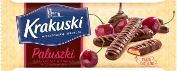 Ciastka paluszki z galaretką Krakuski, wiśniowy, 144g