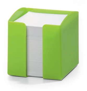 Pojemnik z białymi karteczkami Durable Trend, 100x105x100mm, 800 karteczek, zielony