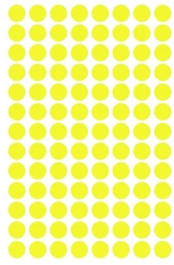 Etykiety oznaczeniowe Avery Zweckform, okrągłe, średnica 8mm, 416 sztuk, żółty