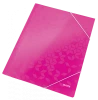 Teczka kartonowa z narożną gumką Leitz Wow, A4, 300g/m2, 3mm, różowy