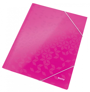 Teczka kartonowa z narożną gumką Leitz Wow, A4, 300g/m2, 15mm, różowy