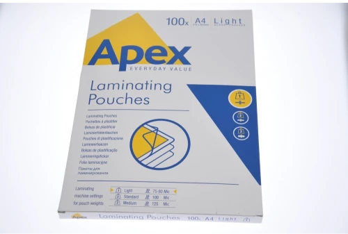 Folia do laminacji Apex light, 216x303mm, A4, 80 µm, błyszcząca, 100 sztuk