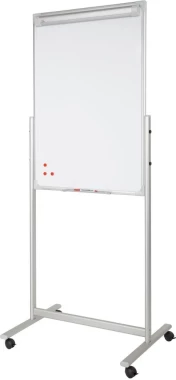 Flipchart dwustronny mobilny 2x3, suchościeralno-magnetyczna, 107x70cm, srebrny